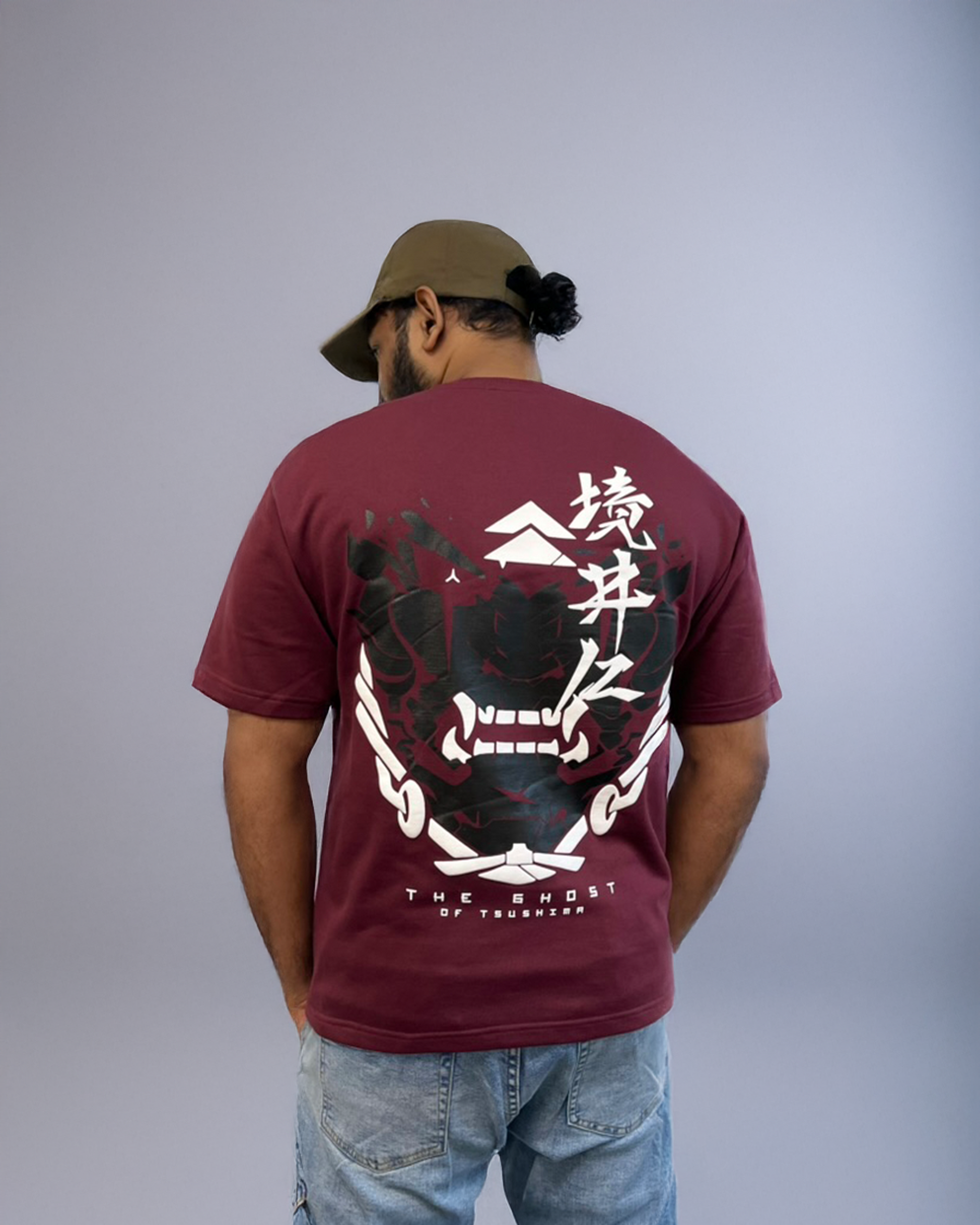 ghost of tsushima tshirt back with model